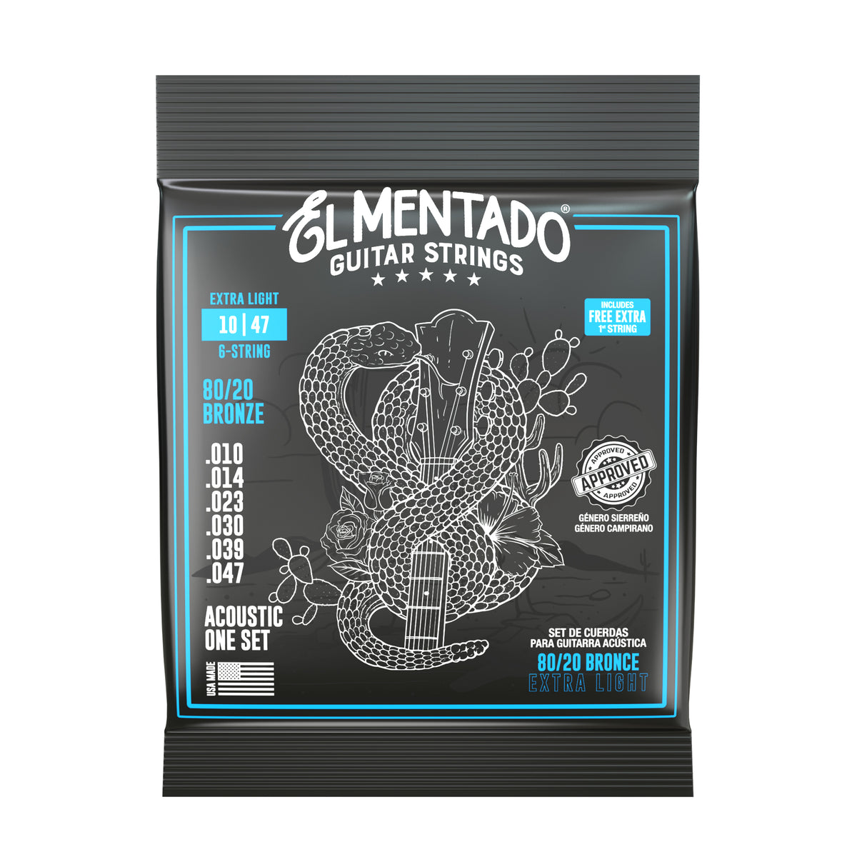 10|47 80/20 BRONCE : Cuerdas Para Guitarra Acústica | EL MENTADO™