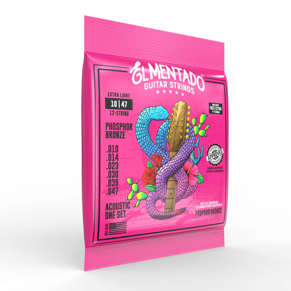 10|47 PHOSPHOR BRONZE : Docerola Guitar Strings (Pairs) 12-PACK | EL MENTADO™