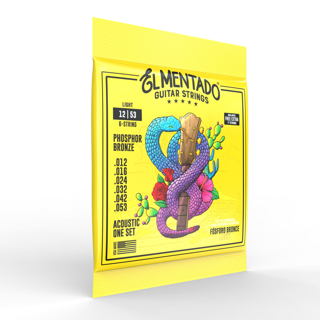 12|53 BRONCE FOSFORADO : Cuerdas Para Guitarra Acústica 3-PACK | EL MENTADO™