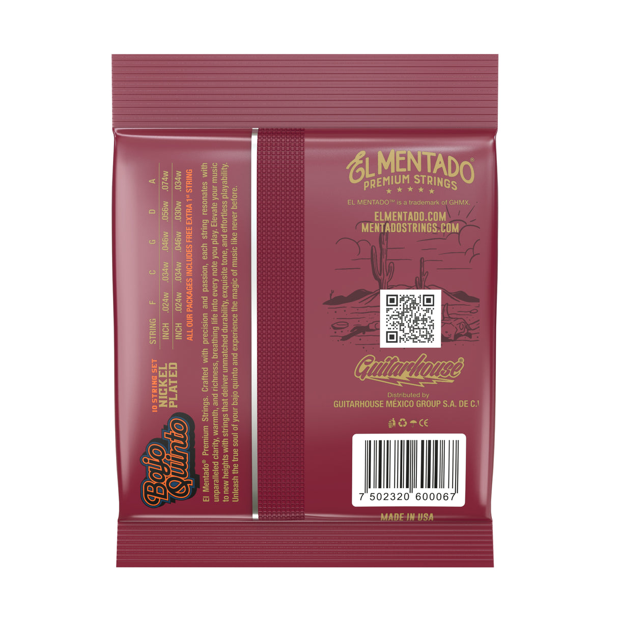 NICKEL PLATED : Bajo Quinto Strings (Ball End) 6-PACK | EL MENTADO™