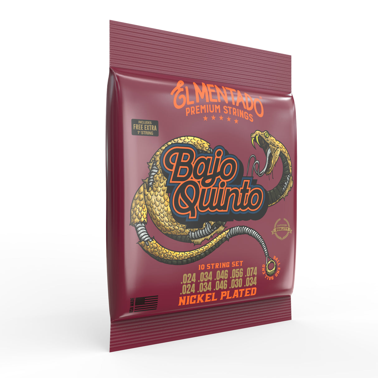 NICKEL PLATED : Bajo Quinto Strings (Ball End) 6-PACK | EL MENTADO™