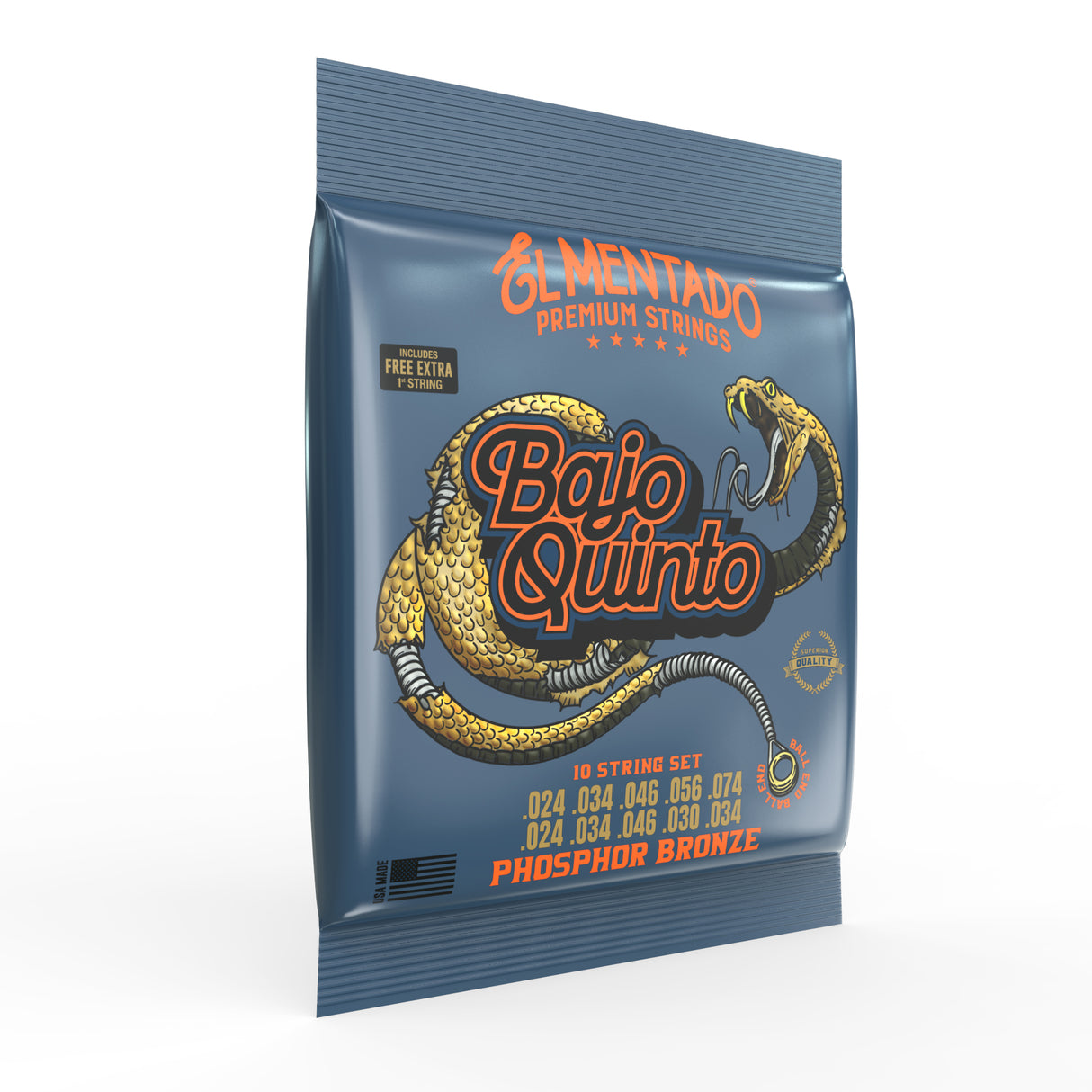 BRONCE FOSFORADO : Cuerdas Para Bajo Quinto (Ball End) 6-PACK | EL MENTADO™