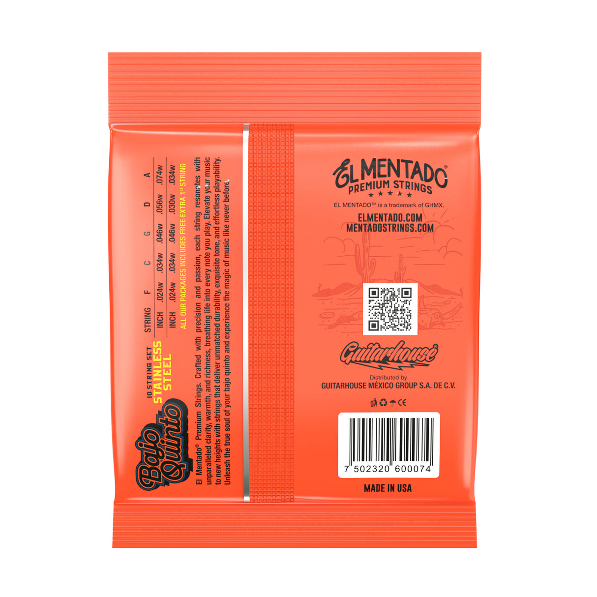 STAINLESS STEEL : Bajo Quinto Strings (Ball End) 3-PACK | EL MENTADO™