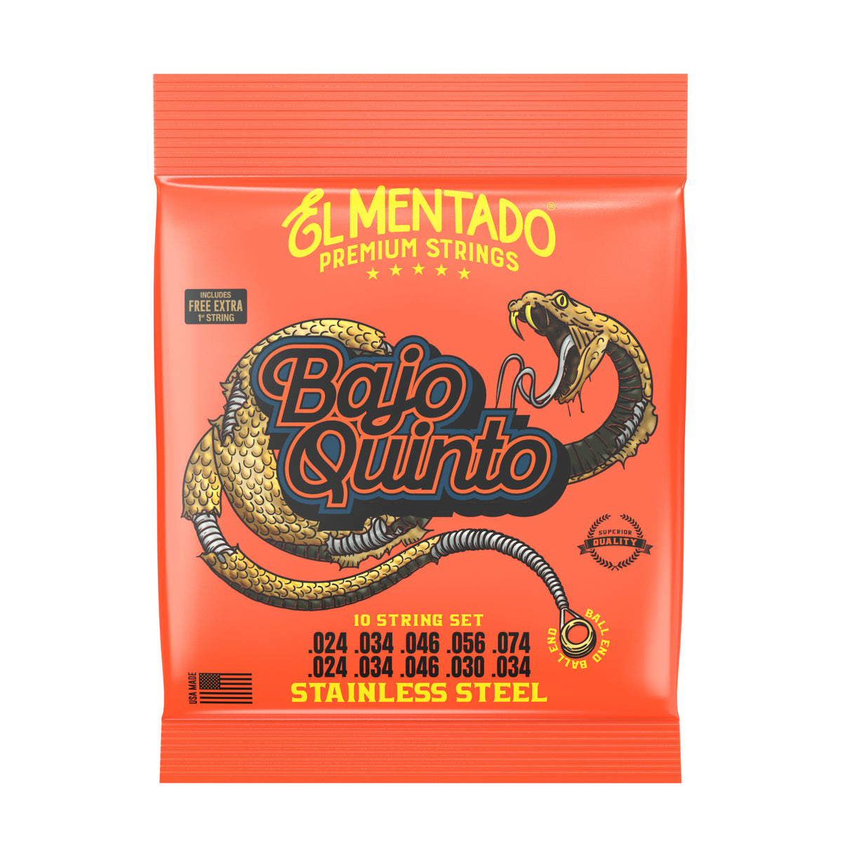 STAINLESS STEEL : Bajo Quinto Strings (Ball End) | EL MENTADO™