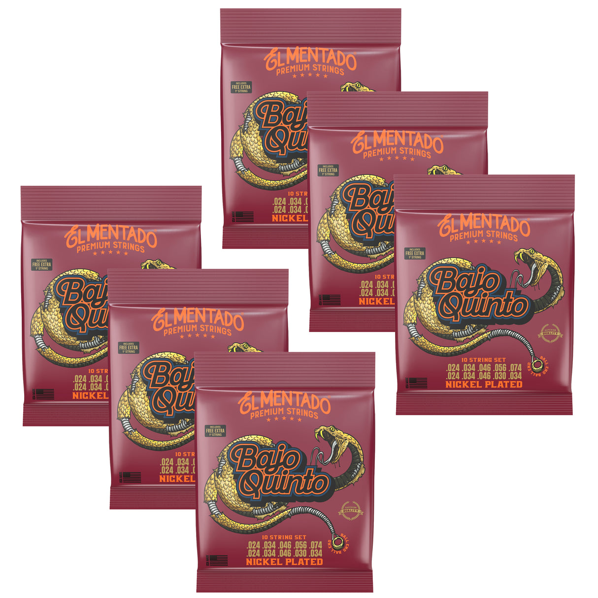 NICKEL PLATED : Bajo Quinto Strings (Ball End) 6-PACK | EL MENTADO™